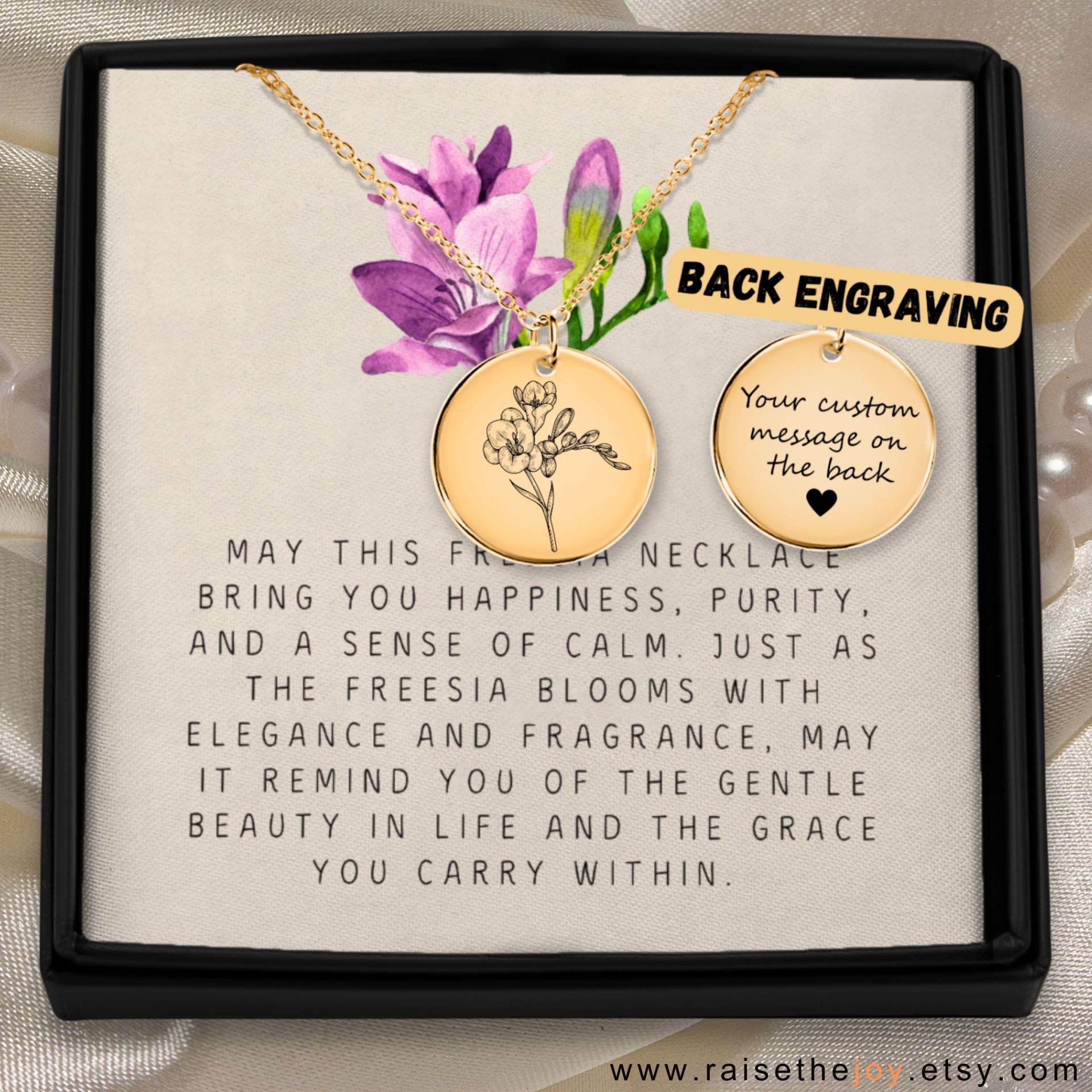 Freesie Blume Halskette Geschenk Frau Garten Elegante Anhänger Zarte Themed Geschenkidee Personalisierte Accessoires Freesie Blume Halskette Geschenk Frau Garten Elegante Anhänger Zarte Themed Geschenkidee Personalisierte Accessoires von RaisetheJoy