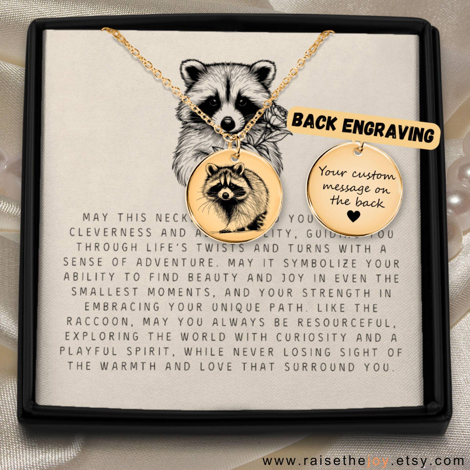 Waschbär Halskette Vergoldet Geburtstag Schmuck Für Freundin Liebhaber Anhänger Trash Panda in Der Tonne Bandit Nacht von RaisetheJoy