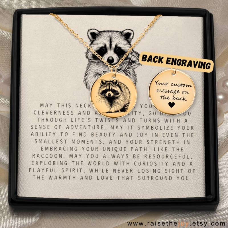 Waschbär Halskette Vergoldet Geburtstag Schmuck Für Freundin Liebhaber Anhänger Trash Panda in Der Tonne Bandit Nacht von RaisetheJoy