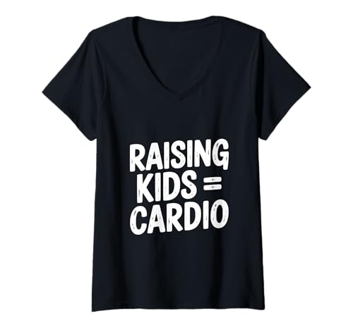 Damen Kinder erziehen = Cardio-Fitness und Elternhumor T-Shirt mit V-Ausschnitt Damen Kinder erziehen = Cardio-Fitness und Elternhumor T-Shirt mit V-Ausschnitt von Raising Kids = Cardio Fitness and Parenting Humor