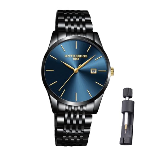 Raitown Herren Armbanduhr Edelstahl Wasserdicht Klassische Großes Zifferblatt Minimalistischer Uhr Man Analog Quarz Männer Uhren Blau von Raitown