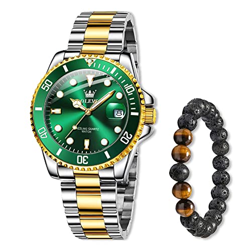 Raitown Uhren Herren Wasserdicht Multifunktional Analog Quarz Uhr Geschäft Stylisch Lässig Leuchtend Edelstahl Armbanduhr für Männer von Raitown