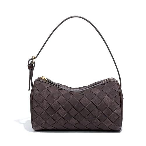 Mini-gewebte Ledertasche, kleine gewebte Handtasche, kleine Clutch, Mini-Ledertaschen mit Tragegriff oben für Damen, Abendtasche, Schokoladenbraun Mini-gewebte Ledertasche, kleine gewebte Handtasche, kleine Clutch, Mini-Ledertaschen mit Tragegriff oben für Damen, Abendtasche, Schokoladenbraun von Raiuyow