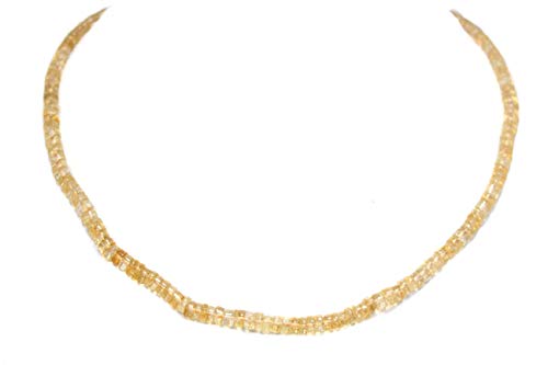 Rajasthan Gems Schöne einreihige Halskette mit natürlichen goldenen Topasperlen, 44,5 cm, Stein, Goldener Topas von Rajasthan Gems