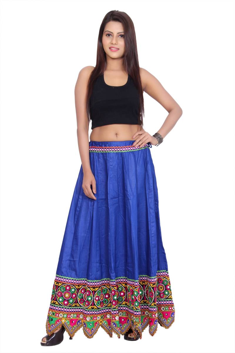 Bestickter Boho Maxi Rock Baumwoll Designer Rock, Übergröße von RajasthaniDresses