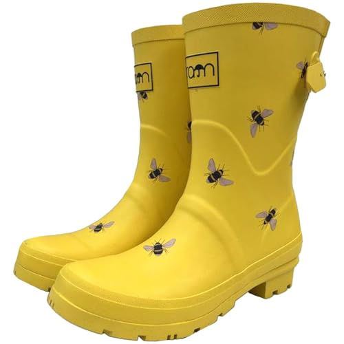 Rajn Bee Mid UZW042 Damen Gummistiefel mit Bienenmotiv, Gelb (Yellow), Gr. 40 von Rajn