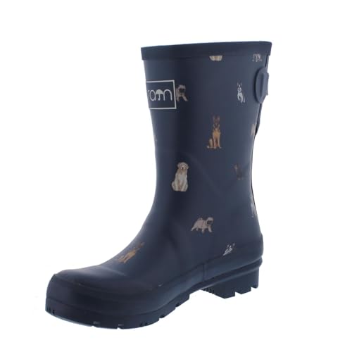 Rajn Gummistiefel, Dog Mid-Boot, Navy, Naturkautschuk UZW056, Größe 37 von Rajn