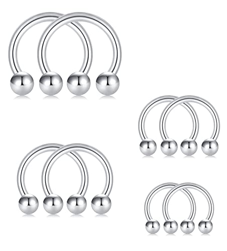 Rajnard Piercing Septum Lippen Nasenpiercing Ringe 16 G 8 mm / 10 mm Chirurgenstahl & Kunststoff Piercing Helix Tragus Knorpel Perle fluoreszierende Kugel, Metall von Rajnard