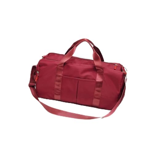 RajoNN RajoNN Bai Shi Wu Outdoor wasserdichte Nylon-Sport-Turntaschen für Männer und Frauen, Training, Fitness, Reisen, Handtasche, Yoga-Matte, Sporttasche mit Schuhfach, Sporttaschen (Farbe: Rot) von RajoNN