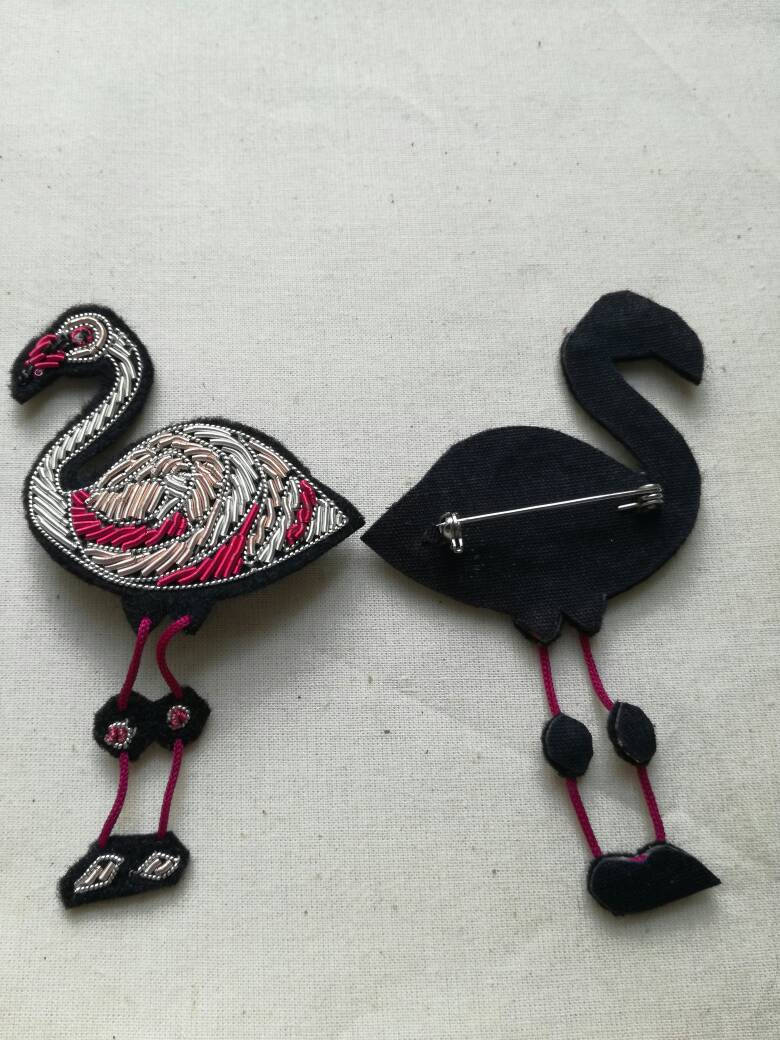 Bestickter Rosa Flamingo Bestickter Rosa Flamingo von Rajouboutik