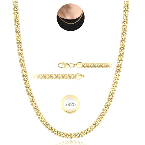 Rajputana Gold Kette Halskette für Männer 5mm Kubanische Verbindung Ketten für Herren Junge Gold Männer Kette Halsketten Robuste Kandare Chains Schmuck Geschenke 18 Zoll Rajputana Gold Kette Halskette für Männer 5mm Kubanische Verbindung Ketten für Herren Junge Gold Männer Kette Halsketten Robuste Kandare Chains Schmuck Geschenke 18 Zoll von Rajputana