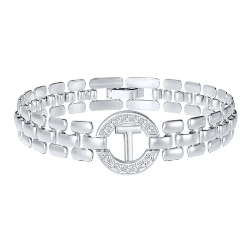 Rajputana Initialen-Armband, Silberne Buchstaben-Armbänder für Frauen, Dickes Armreif-Armband aus Gold mit Initialen für Frauen Alphabet-Armband Schmuck Initiale T Charm-Kette Rajputana Initialen-Armband, Silberne Buchstaben-Armbänder für Frauen, Dickes Armreif-Armband aus Gold mit Initialen für Frauen Alphabet-Armband Schmuck Initiale T Charm-Kette von Rajputana
