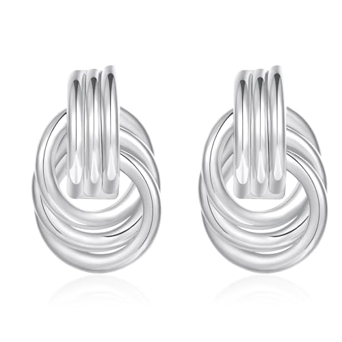 Rajputana Silber Chunky Ohrringe Für Frauen Silber Statement-Ohrringe Große Silver Ohrstecker Silber Tropfen Baumeln Vintage Statement-Ohrringe Für Damen von Rajputana