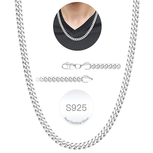 Rajputana Silber Kette Halskette für Männer 8mm Silber Kubanische Verbindung Kette für Herren Junge Silber Männer Chains Halsketten Robuste Kandare Schmuck Geschenke 20 Zoll von Rajputana