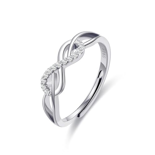 Rajputana Sterling Silber Ringe Für Frauen Ring Silber 925 Damen Versprechensring Für Sie Infinity Daumenringe Ladies Silver Ring von Rajputana