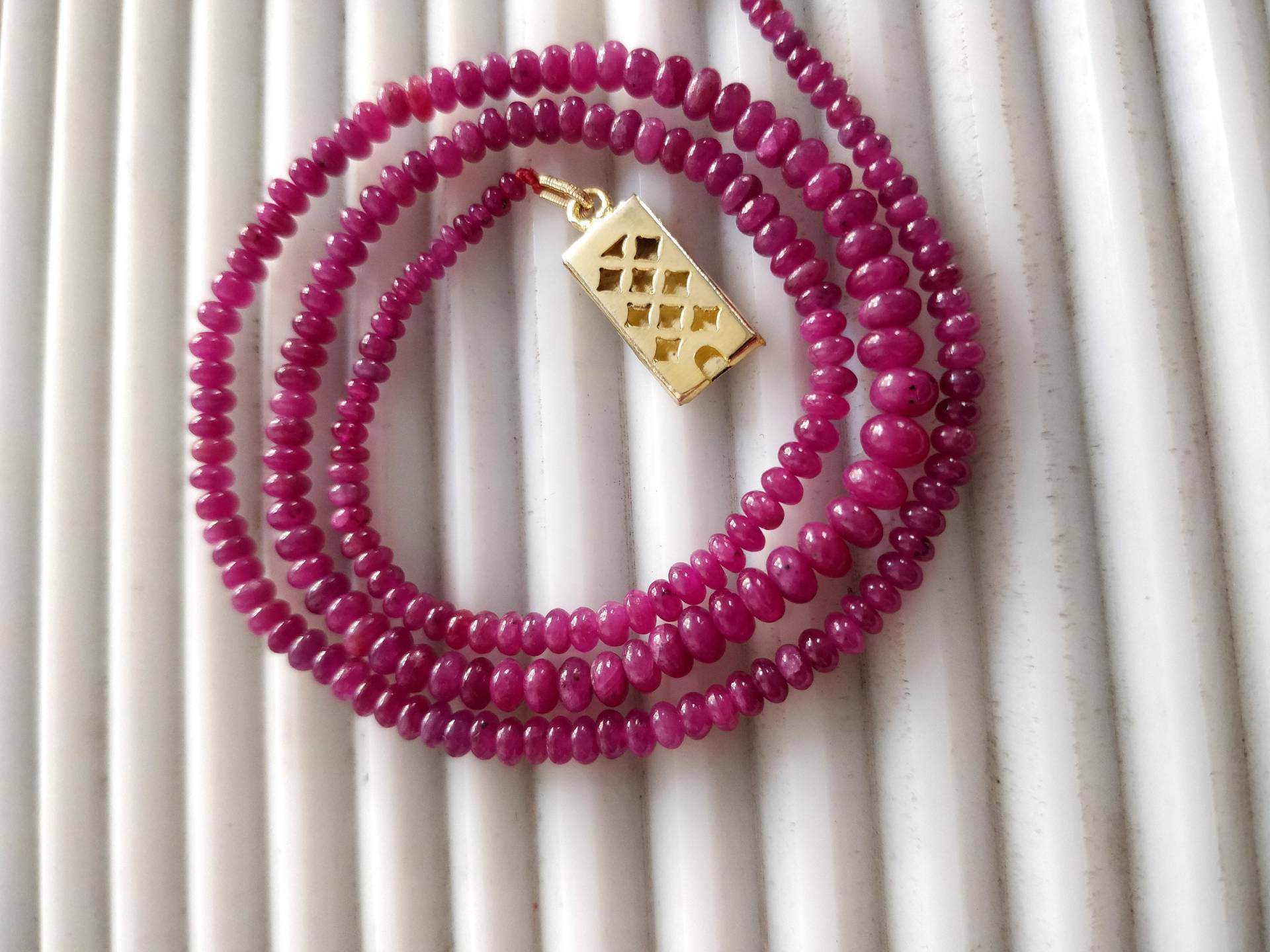 Natürlicher Rubin 3 - 5 Mm Schlichte Perlen Rondellen, Handgemachte Halskette Aus Ungeheiztem Rubin, Weihnachtsgeschenk Ungeheizten von RajwadaGems