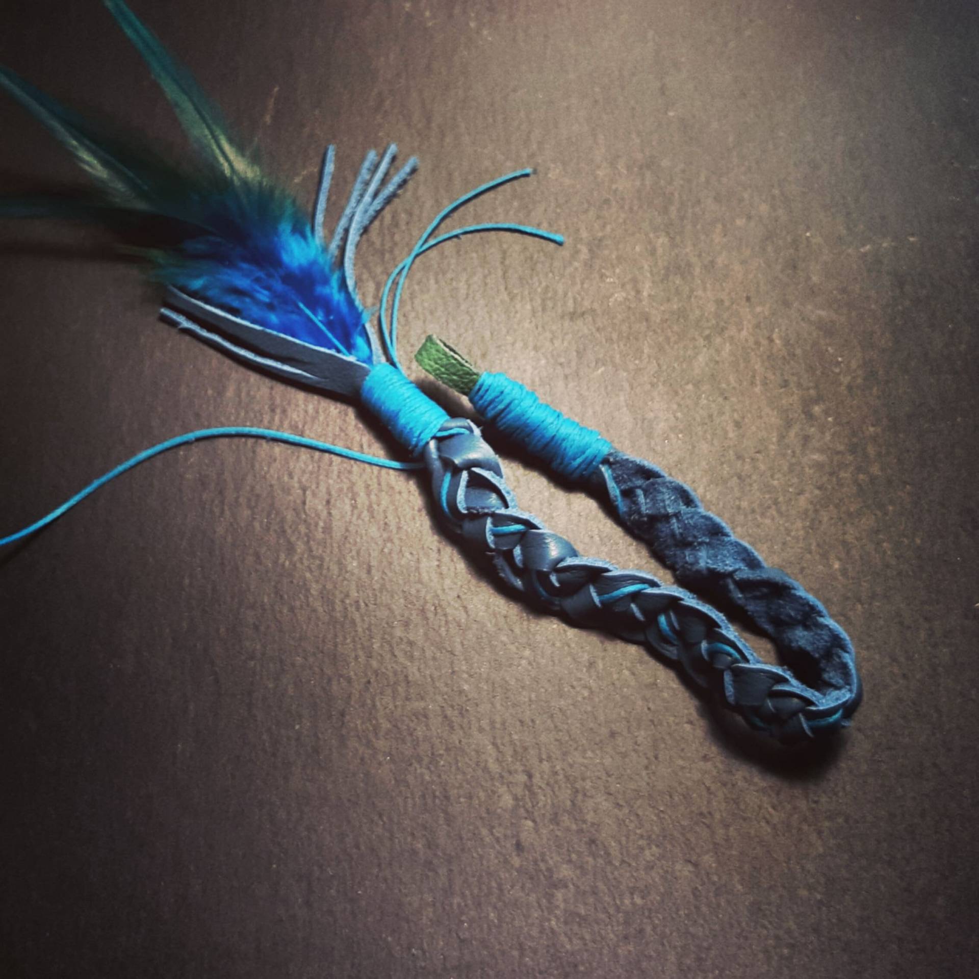 Feine Weiche Blaue Leder Wrap, Hairwrap, Geflochtene Boho Hairwrap von Rakelika