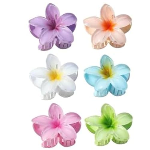 Blumen Haarklammer,6 Stück Blumen Haarspangen,Haarspangen Damen,Haarklammern für Frauen,Dekorative Haarschmuck,Haarspiralen Clip,Rutschfeste Kunststoff Clip von Rakiuty