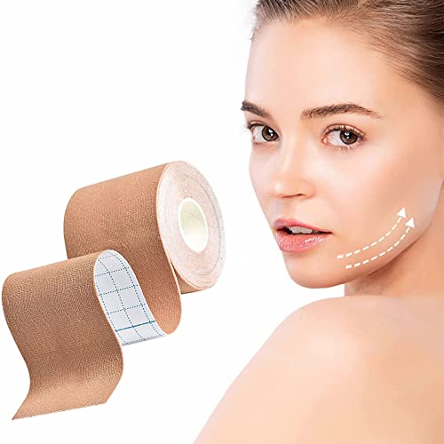 Face Lifting Tape,Wrinkle Schminkles,Anti-Falten Patches,Myofasziales Gesichtstraffungsband,Facial Patches,Multifunktional Face Tape,Wrinkle Patch,2,5 cm*5 m (Hautfarbe) von Rakiuty