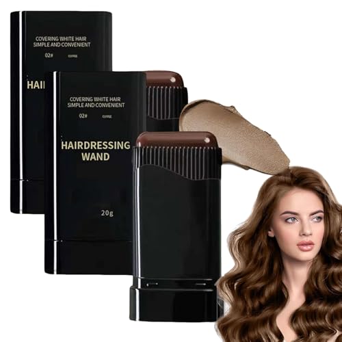 Haarfärbekamm,2-in-1 Instant Haarfärbestift mit Kamm,Temporärer Haarfärbestiftbürste,Wasserfester und Schweißfester Haarfärbestift,Werkzeug Zur Grauhaarabdeckung für Damen Herren,2 Stück (Kaffee) von Rakiuty