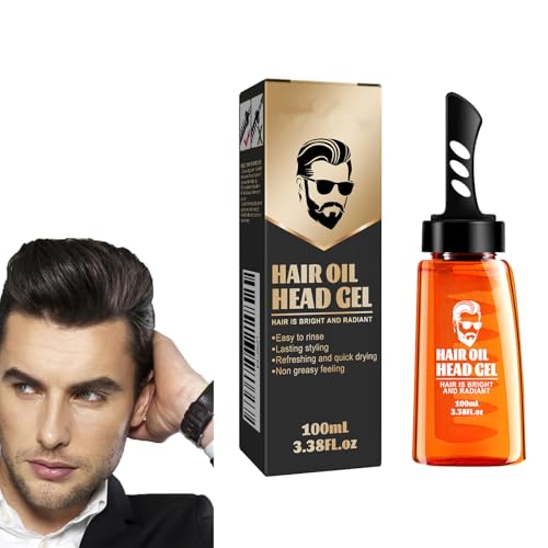 Haarstyling Gel,Herren Haarwachs Männer,Haargel Herren Haarwachs Männer,Männer Friseur Gel,Haarstyling-Gel für Männer,Shaping-Styling Gel Comb 2-In-1 Men Hair,2-in-1 Hair Wax Gel with Comb,100ML von Rakiuty