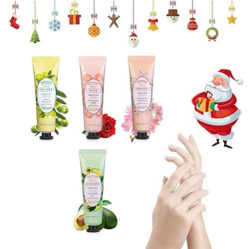 Handcreme Geschenkset Weihnachten,Handcremes Set,Handcreme Geschenkset,Weihnachtsgeschenke,Mini Hand Creams,Ideale Geschenkidee (4 Stück) von Rakiuty