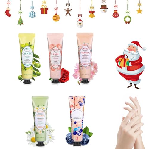Handcreme Geschenkset Weihnachten,Handcremes Set,Handcreme Geschenkset,Weihnachtsgeschenke,Mini Hand Creams,Ideale Geschenkidee (5 Stück) von Rakiuty