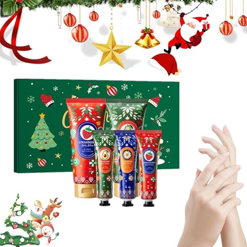 Handcreme Weihnachten Set,Weihnachts-Feuchtigkeit Reparatur-Handcreme-Körperlotion-Kombinationsset von Rakiuty