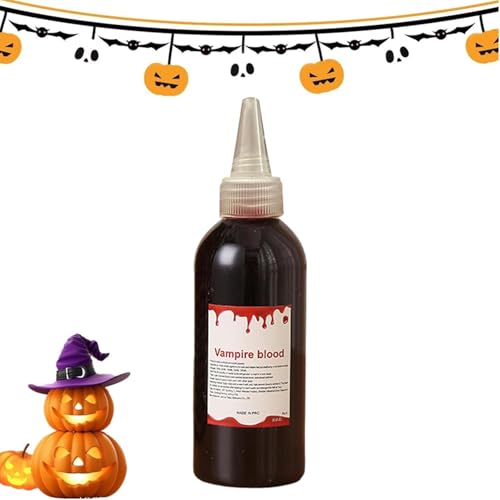 Kunstblut Halloween Abwaschbar,Halloween Vampir Blut,Kunstblut Realistische,60 ml Fake Blood Bühnenblut,Fake Blut,für Karneval Theater Unfug Zombie Vampir Clown Monster Cosplay Spezialeffekte Make Up von Rakiuty