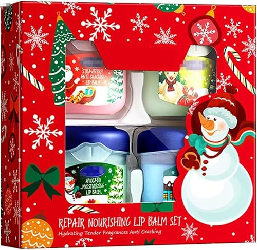 Lippenbalsam Set,Feuchtigkeit Lippenbalsam Set,Feuchtigkeitsspendender Lippenbalsam,Hydrating Lip Balm Set,Pflegender Lippenbalsam Nährend Lippen,Hydrating Lip Balm Set für Lippenpeeling von Rakiuty