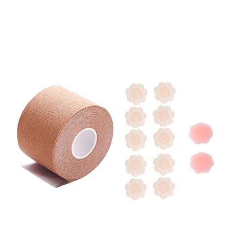 Rakiuty Klebe Push Up Brust Tape，Bruststraffungsband,Nippelpads,Brust Tape für Grosse Brüste,Unsichtbar Silikon Brüste Nippelpads Body Tape für Abendkleider,Ballkleid,Hochzeitskleid von Rakiuty