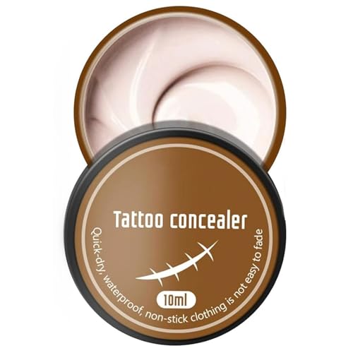 Tattoo Concealer, Tattoo Entferner, Körper-Concealer Wasserfest, Body Concealer, Professionelle Wasserdichte Make-up Concealer-Tattoo-Set, 10ml, Helle Farbe von Rakiuty
