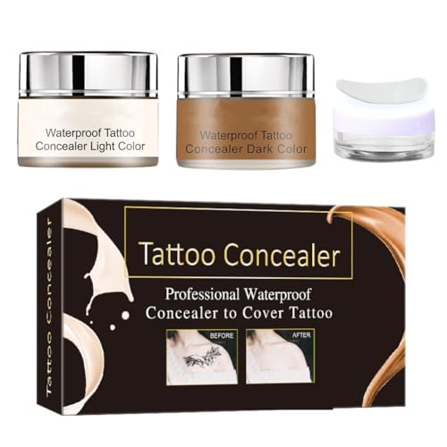 Tattoo Concealer, Tattoo Entferner, Tattoos Cover up Makeup, Körper-Concealer Wasserfest, Body Concealer, Professionelle Wasserdichte Make-up Concealer-Tattoo-Set von Rakiuty