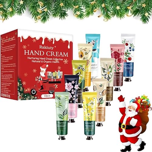Weihnachten Handcreme Geschenkset, 2025 Neu Handcremes Set,Weihnachtsgeschenke, Mini Hand Creams,10 Stück von Rakiuty