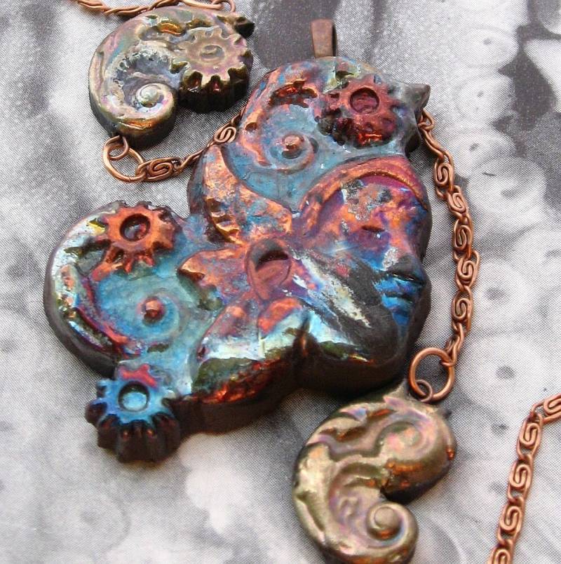 steampunk Halskette - Uhrwerk Göttin Mit Paisley Charms steampunk Halskette - Uhrwerk Göttin Mit Paisley Charms von Rakumancy