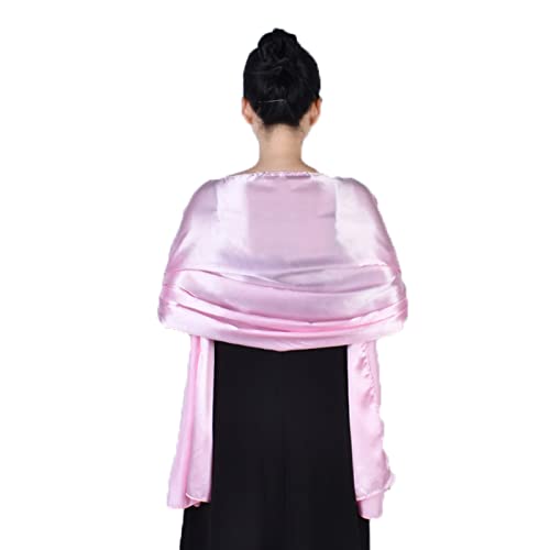 Ralcosuss Damen Satin Seide Schal und Wickeltuch für Abend Party Kleider Braut Brautjungfer Hochzeit Schulter Cover Up, Dünnes Pink, Einheitsgröße von Ralcosuss