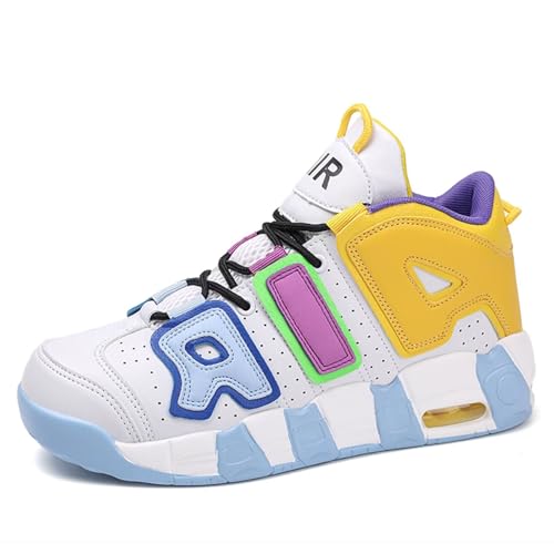 Rallmmo Herren Mode Air More Uptempo Retro Sneaker Damen Schuhe Skateboardschuhe Turnschuhe mit Luftpolster Fitnessschuhe Wanderschuhe Walkingschuhe Basketballschuhe High-Top Sportschuhe Outdoor von Rallmmo