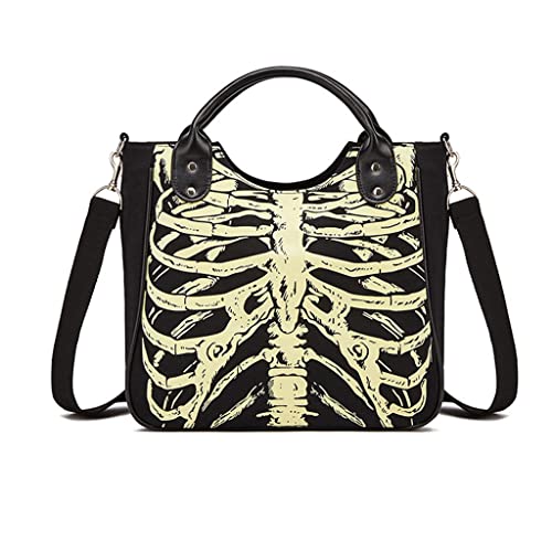 Gothic Skelett Taschen Frauen Halloween Punk Umhängetasche, siehe abbildung von Ralondbey