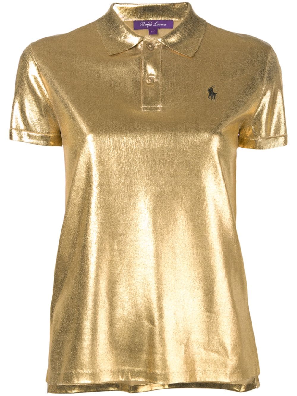 Ralph Lauren Collection Poloshirt aus Seiden-Lamé - Gold von Ralph Lauren Collection