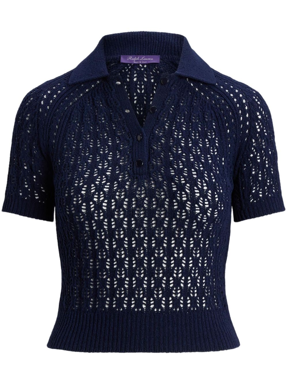 Ralph Lauren Collection Semi-transparentes Poloshirt aus Seide - Blau von Ralph Lauren Collection