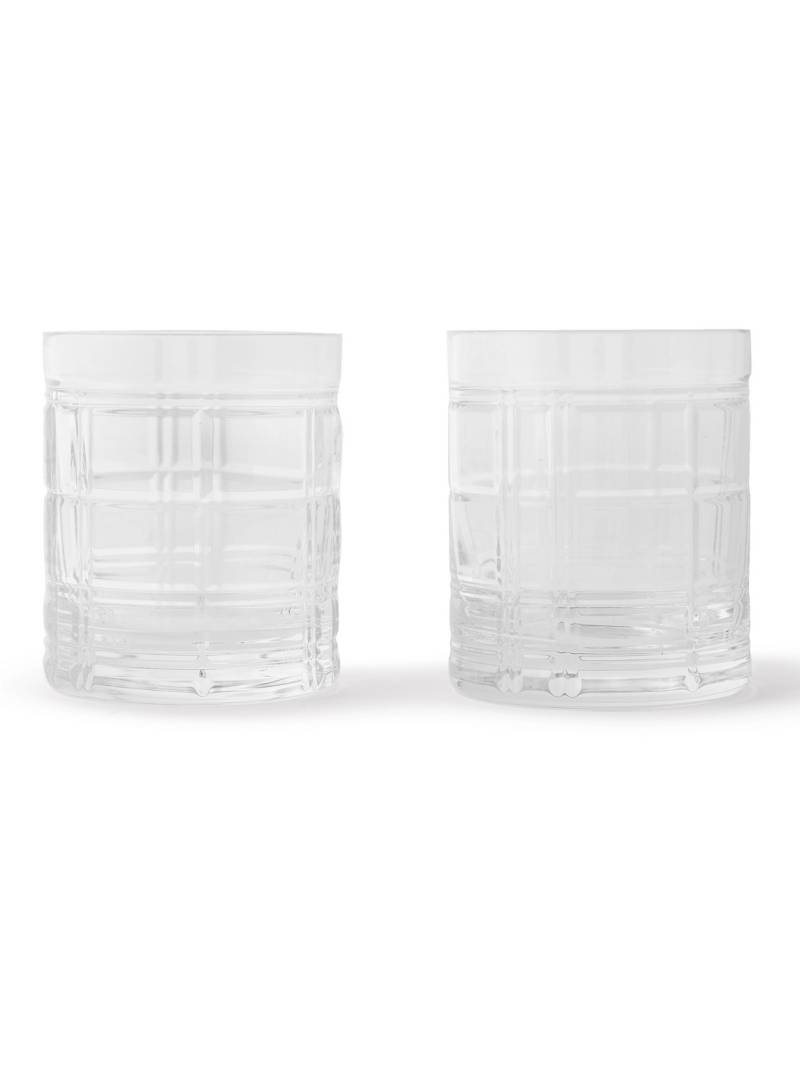 Ralph Lauren Home - Hudson Plaid Set of Two Double Old Fashioned Crystal Glasses - Men - Neutrals von Ralph Lauren Home