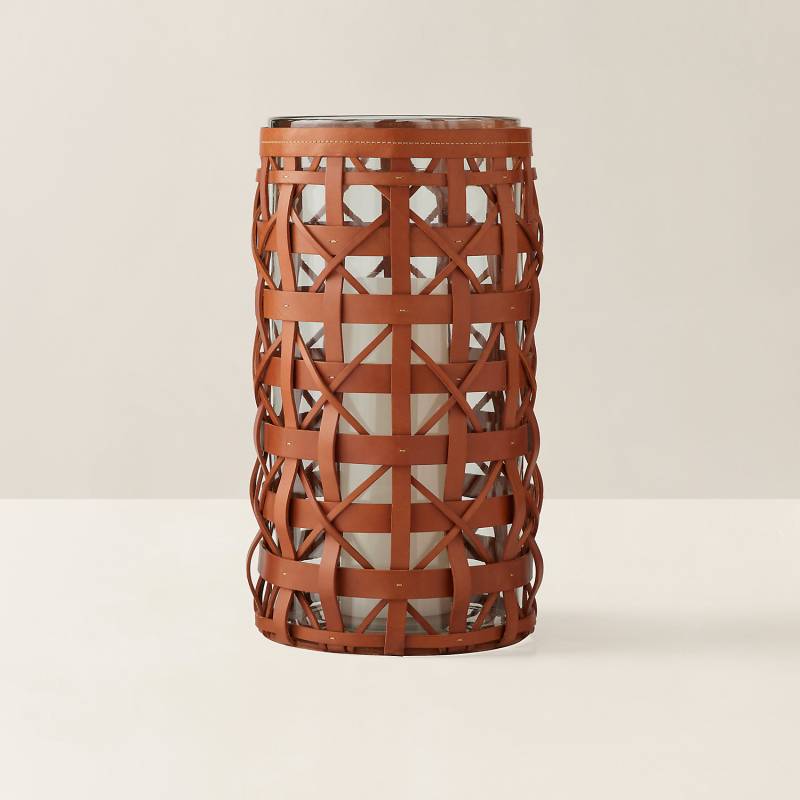 Windlicht Preston aus gewebtem Leder von Ralph Lauren Home
