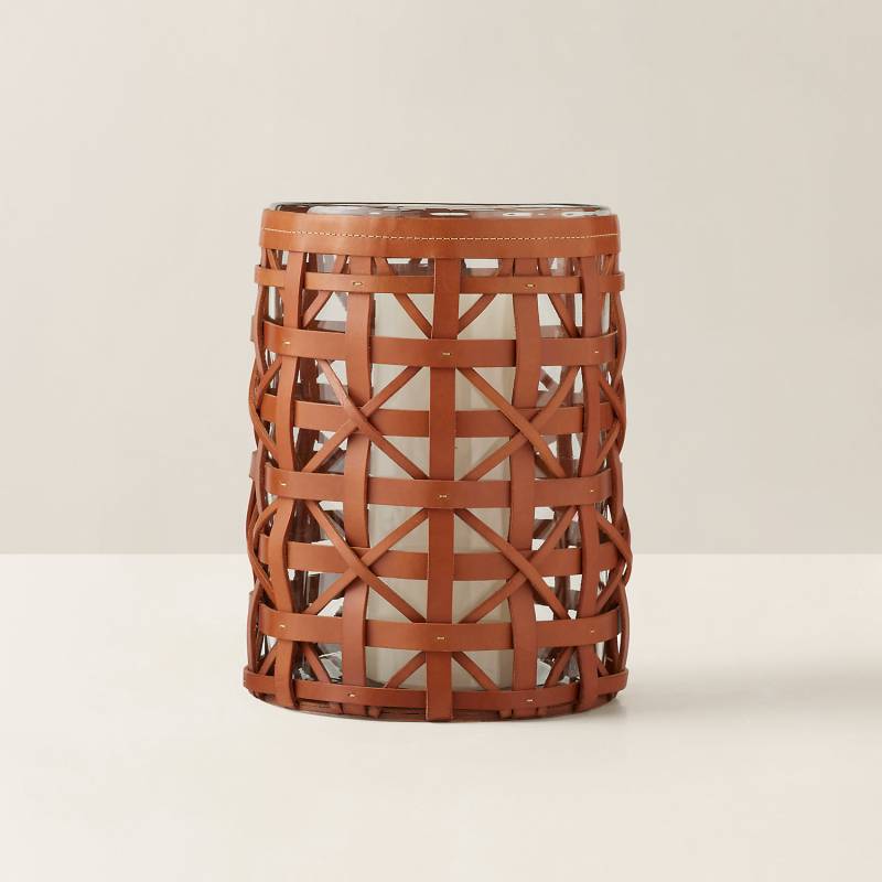 Windlicht Preston aus gewebtem Leder von Ralph Lauren Home