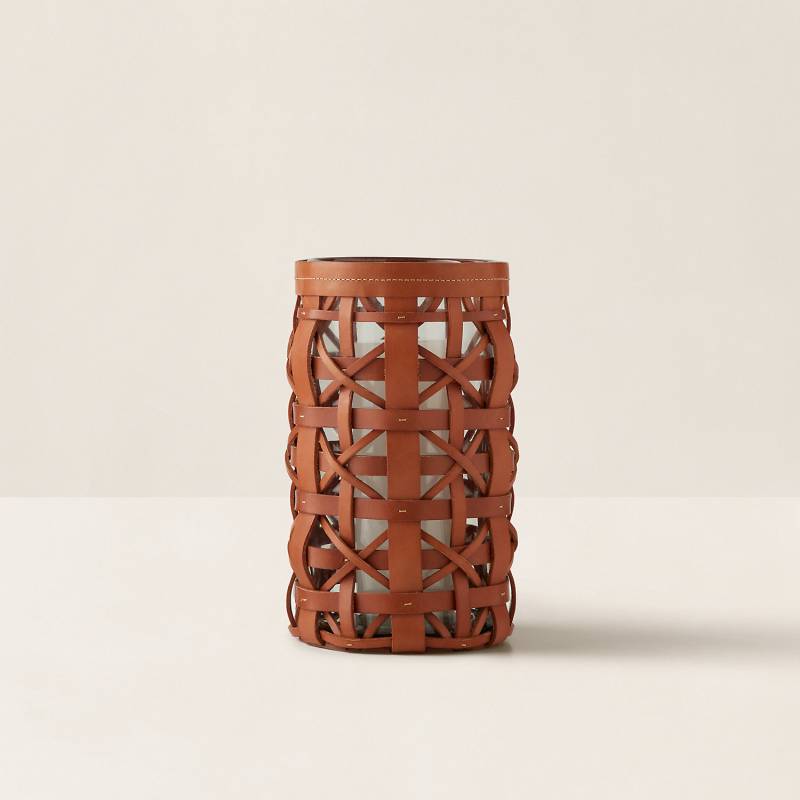 Windlicht Preston aus gewebtem Leder von Ralph Lauren Home