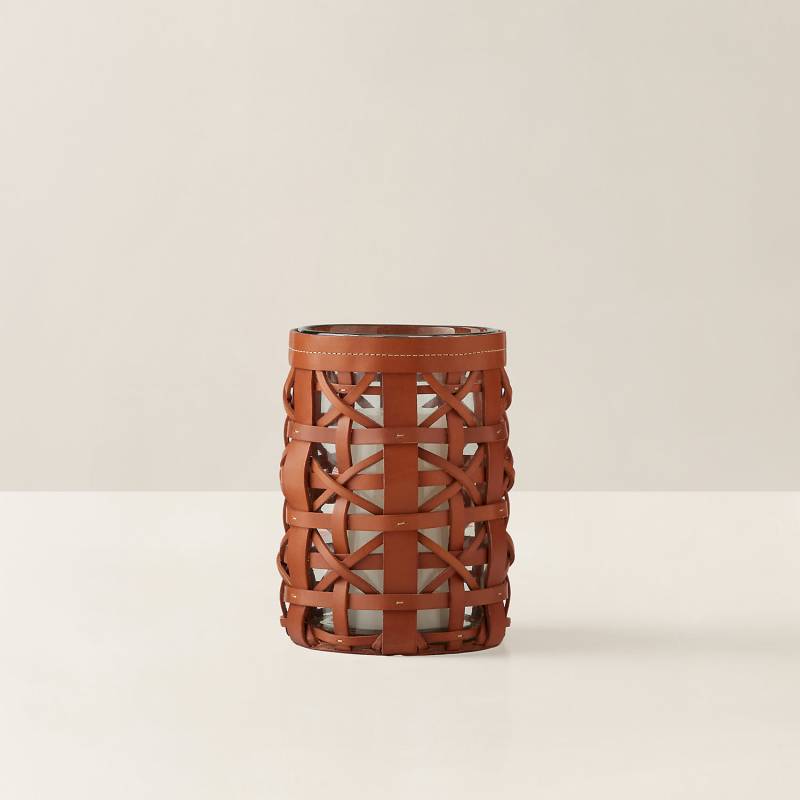 Windlicht Preston aus gewebtem Leder von Ralph Lauren Home