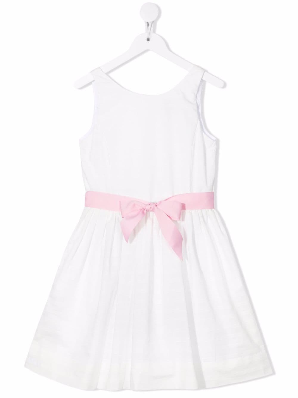 Ralph Lauren Kids A-Linien-Kleid mit Gürtel - Weiß von Ralph Lauren Kids