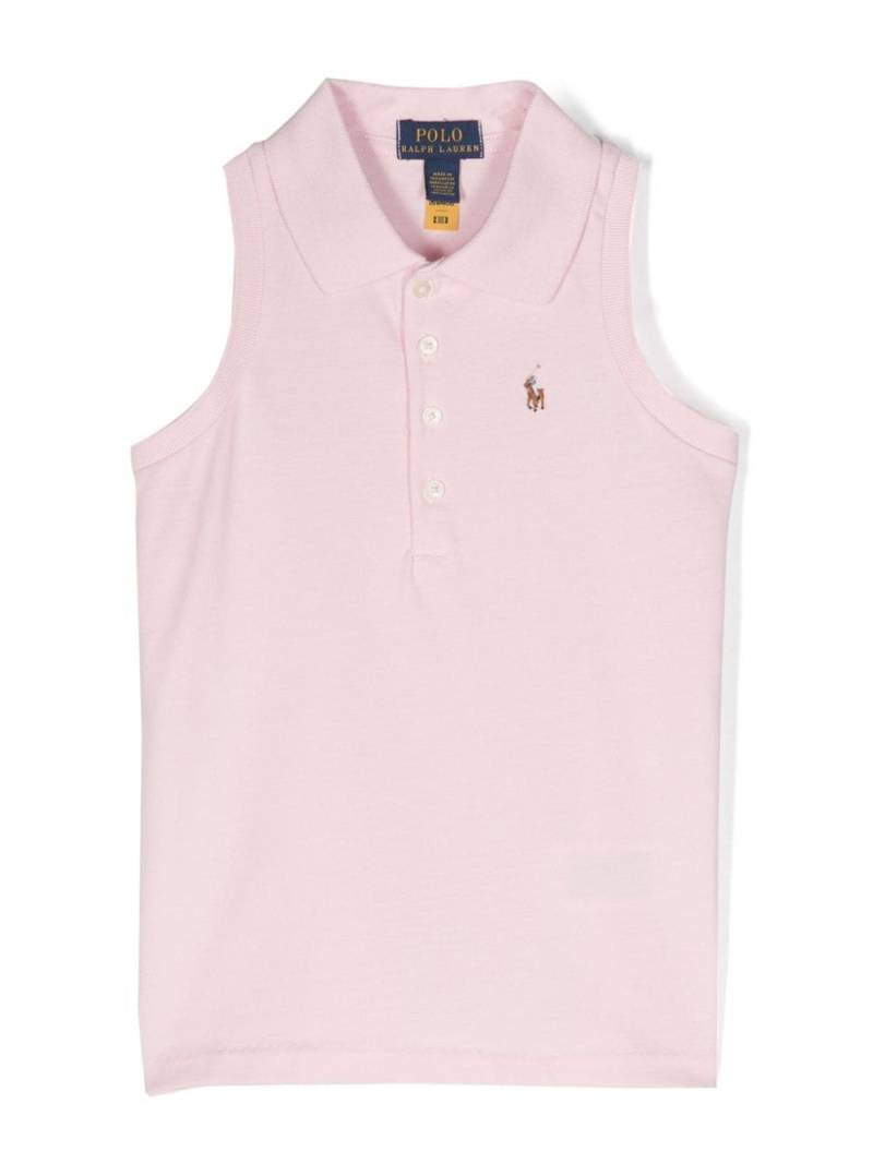 Ralph Lauren Kids Ärmelloses Poloshirt mit Polo Pony-Stickerei - Rosa von Ralph Lauren Kids