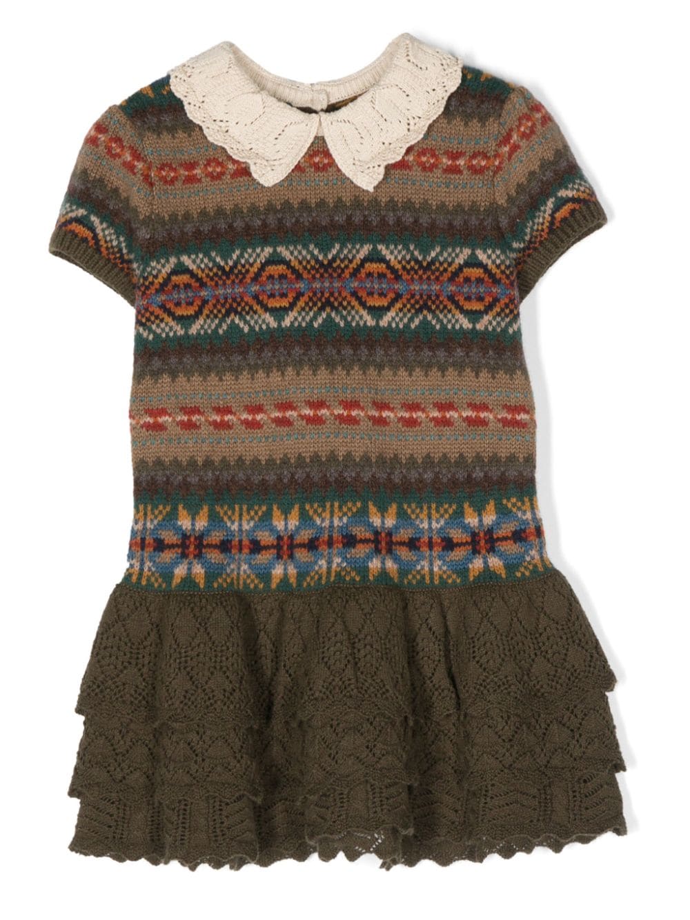 Ralph Lauren Kids Minikleid mit Fair-Isle-Strickmuster - Grün von Ralph Lauren Kids