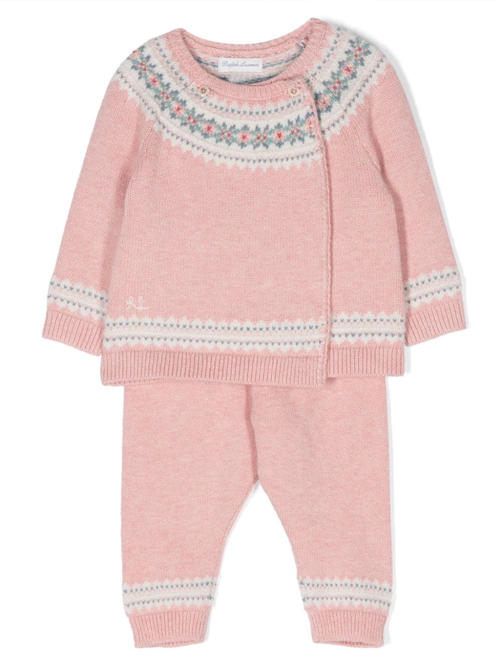 Ralph Lauren Kids Set aus Cardigan und Hose mit Fair-Isle-Muster - Rosa von Ralph Lauren Kids