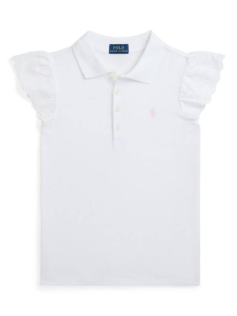 Ralph Lauren Kids Gerüschtes Poloshirt mit Logo-Stickerei - Weiß von Ralph Lauren Kids